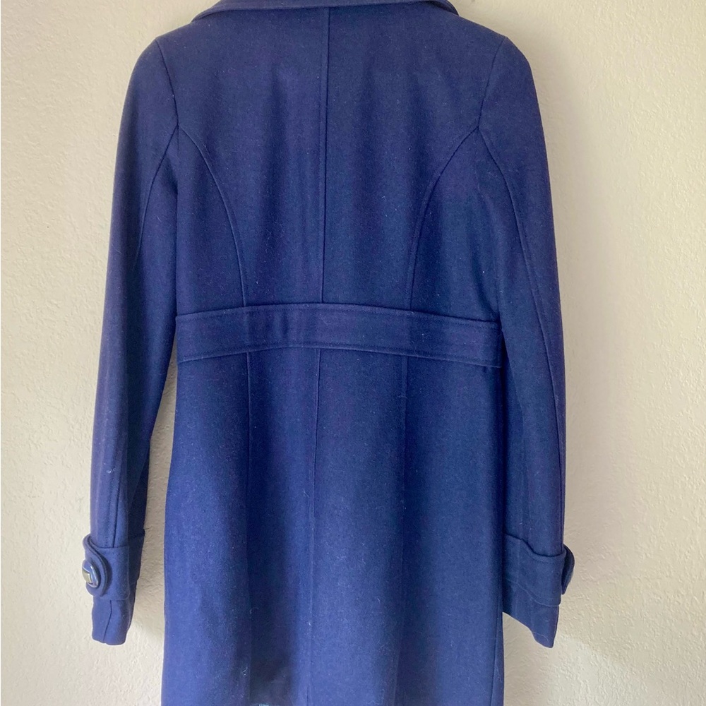Tulle Deep Blue Women's Pea Coat - Picture 3 of 3